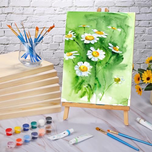 Aodaer 8 Pack Wood Panels 9 x 12 Inch Wooden Panels Canvas Unfinished Craft Wood Boards Panels for Art Crafts Acrylic and Oil Painting Pouring DIY Projects - size: 9 x 12 Inch