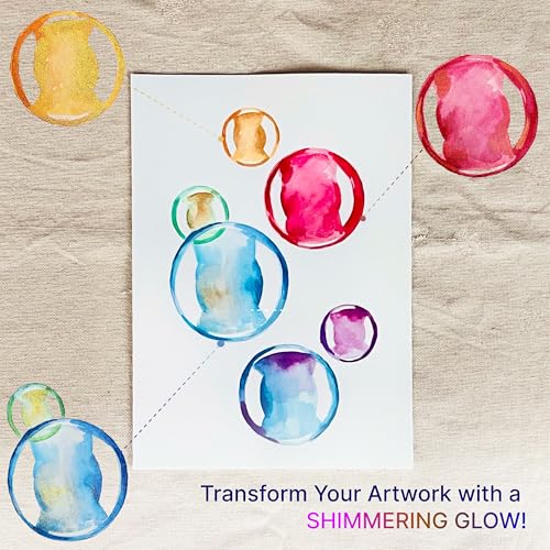 Metallic Watercolor 48 Colors|Tin Box & Waterbrush |Intense Pigments, Smooth Blend
