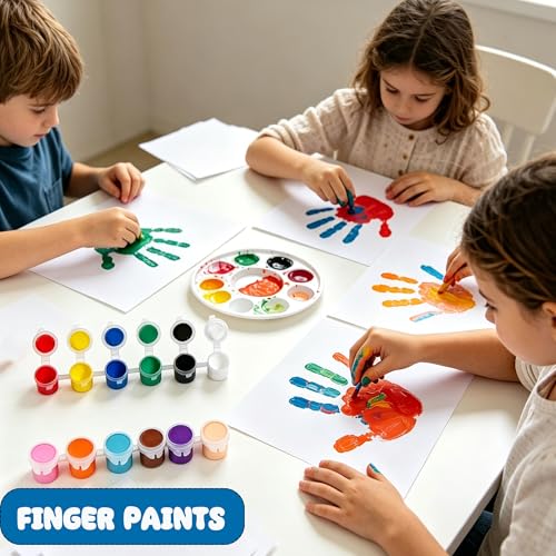 50 Pack Mini Acrylic Paint Set, 12 Colors Washable Paint Strips for Kids & Adults - Includes 100 Brushes, 600 PCS kids Paint Kits for Easter Eggs, Birthday, Classroom Party,school supplies - size: 1 Count (Pack of 50)