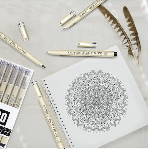 Black Micro Pens, 20 Sizes in 0.15mm - 5mm, Waterproof Archival Ink, Fine Point Pen for Artist Illustration, Sketching, Anime, Manga and Technical Drawing - color: 20 Pack (Black & 20 Size)