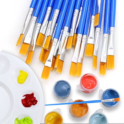 AROIC 180pcs Flat Paint Brushes Set, Small Brushes Bulk Nylon Hair - color: Blue, size: 180 Flat
