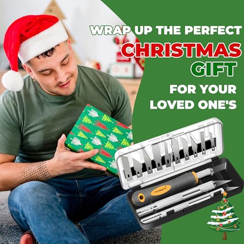 MulWark 136-Piece Precision Hobby Knife Set with Blade Storage Magnetic Handle - Portable Exacto Knife for Modeling & Crafting, Includes Chiseling, Stencil Edge & Fine Point Blades, 120#11 Blades - style: 136-Piece Precision Hobby Knife Set