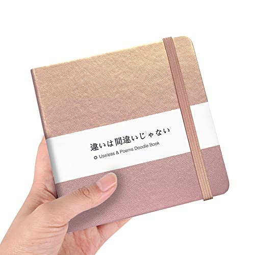 5x5" Sketchbook,Pocket Hardcover Notebooks,Sketch Books for Drawing Writing | 80gsm Blank Pages,96Sheet/192Pages,PU Leather Cover,Portable Small Size for Sketching,Diary Memo Planner.Mermaid - color: A-PU-mermaid