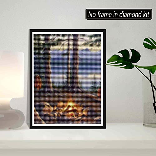 SKRYUIE 5D Diamond Painting Kits - DIY Landscape Crystal Craft, Forest Bonfire Cross Stitch Art for Wall Decoration - 12x16 inches - color: Scenery1