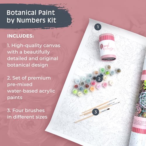 Pink Picasso Paint by Number Kit, Adults & Teens,16x20,Sensitive Succulents - color: Sensitive Succulents