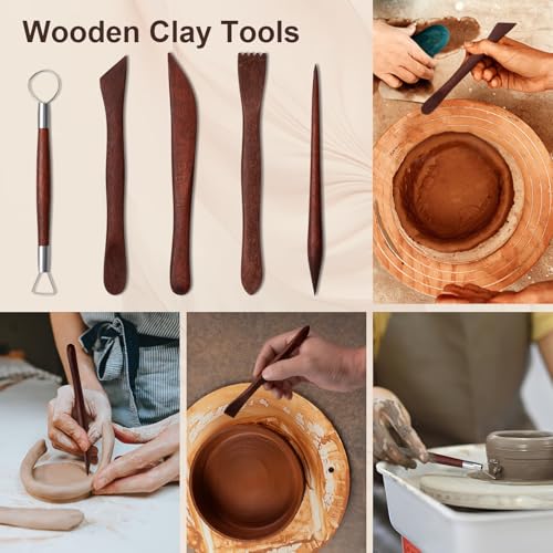 Amrules 31 Pcs Polymer Clay Sculpting Tools Kit for Adults, Red - color: Red-31Pcs