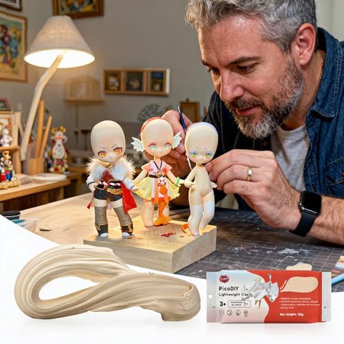 Air Dry Clay Lightweight, Flexible Modeling Clay for Adults Arts and Crafts | Professional & Moldable, Soft & No-Stick, Polymer Clay for Sculpting, Molding,Anime Figures,Making Costumes,DIY Projects - color: Skin