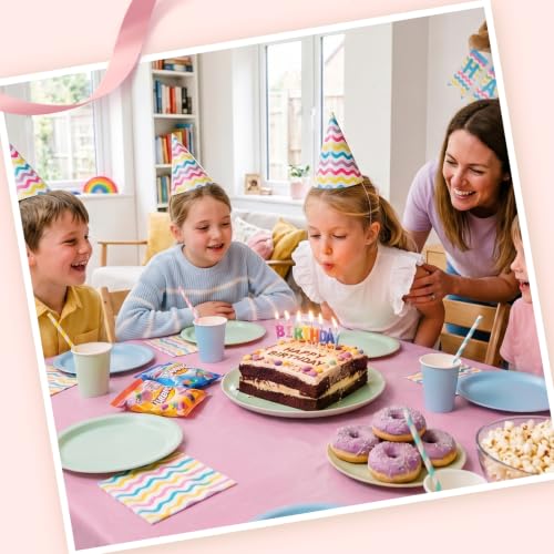 Goodluck 54 Inch x 300 Feet Pink Plastic Tablecloth Roll with Cutter Box - color: Pink, size: 15.4" x 5.5" (Rectangular)