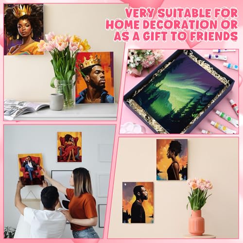 Zhanmai 88 Pcs 8 x 10 Inch Pre Drawn Canvas for Painting Kit Pre Stretched Canvas for Sip and Paint Party Favor Coloring DIY Virtual Party Birthday Gifts Adult's Date Night(Fashion Couples) - style: Fashion Couples