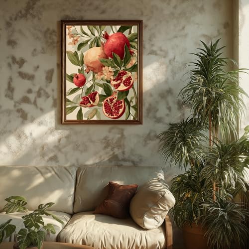 Fruit Paint by Numbers Kit for Adults, Paint by Number for Adults 16x20inch | Painting by Numbers for Adults, Acrylic Oil Painting, DIY Crafts for Adults, Ideal Gifts for Home Wall Decor, Frameless - color: Pomegranate