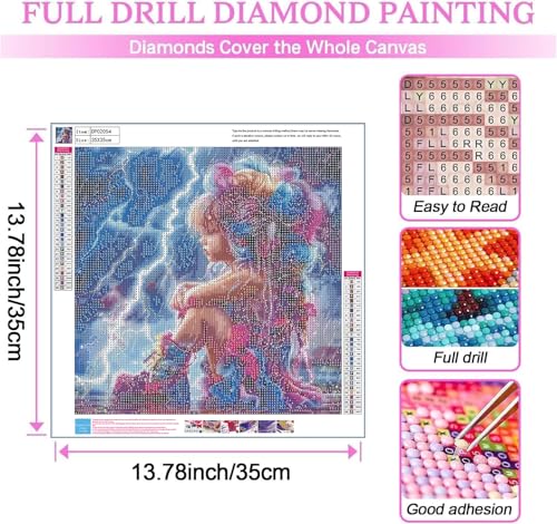 EIBEILI Rainy Diamond Art Kits for Adults,Diamond Painting for Wall Decor | 5D Round Diamond Painting Kit - Sparkling Full Drill Design for Home Decor,Holiday Gifting,And Relaxing Crafting 14x14inch - color: DP02054