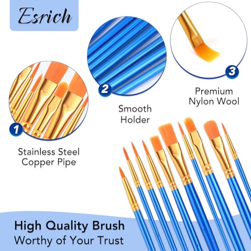 ESRICH 240PCS Paint Brushes, Paint Brush for Acrylic Painting - color: Blue, size: 240