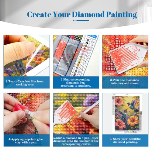 YOYA 2 Pack 5D Hummingbird Diamond Art Kits for Adults 12x16 Inch - color: Hummingbird 042