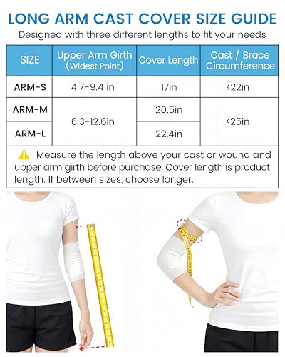 Kids Waterproof Cast Cover for Shower Arm, Light Blue, Arm-M (2PK) - color: Light Blue, size: Arm-M (2PK)
