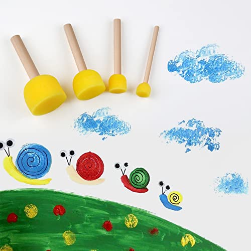 30 Pcs Round Sponges Brush Set, Round Sponge Brushes for Painting, Paint Sponges for Acrylic, Painting Tools for Kids Arts and Crafts (4 Sizes) (Pack of 3) - size: 30 PCS (Pack of 3)