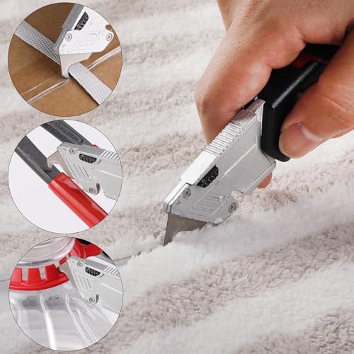 Bates- Utility Knife Blades with Hook Edge, 60 Pack, Carbon Steel, Silver, Replacement Blades for Box Cutter, Utility Knife Refills - color: Silver With Hook Edge, size: 60 Pack