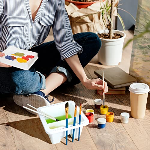 MyLifeUNIT Paint Brush Cleaner, Paint Brush Holder and Organizers for Acrylic, Watercolor, and Water-Based Paints (White) - color: White