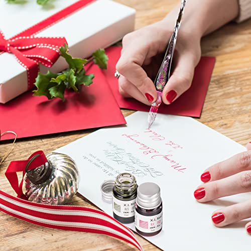 AOMAYLL Drawing Inks,Calligraphy Inks, 12 Colorful Dip Pen Ink Set for Writing, Drawing, Great for Gift Giving.