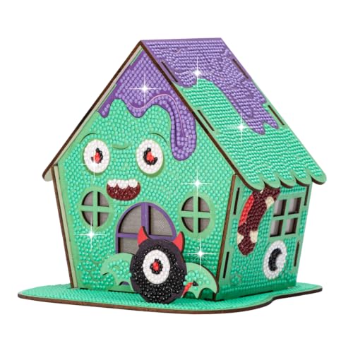 3D Diamond Painting Cabin Kit – DIY Full Drill Miniature House Craft with Rhinestones, Decorative Building Set for Adults & Teens (Halloween Cabin) - style: Halloween cabin