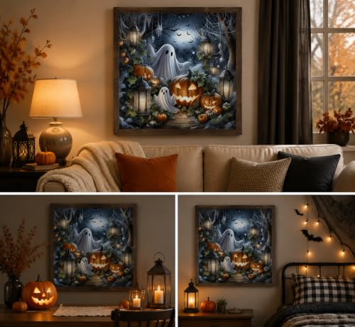 Semneroy Halloween 5D Pumpkin Diamond Painting Kits for Adult, Spooky Ghost Pumpkin Diamond Art Kits for Beginner, DIY Full Drill Diamond Dots Gem Painting Art Craft Home Decor 14 x14 Inch - color: DPS094