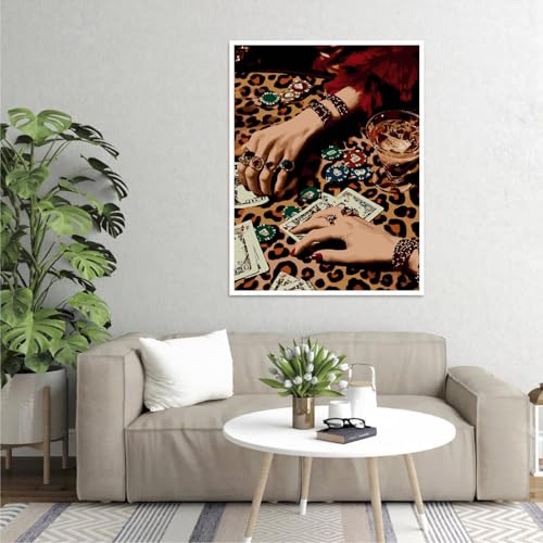 Paint by Numbers Kit for Adults,Leopard Disco Paint by Number 16x20 In - color: MT6218