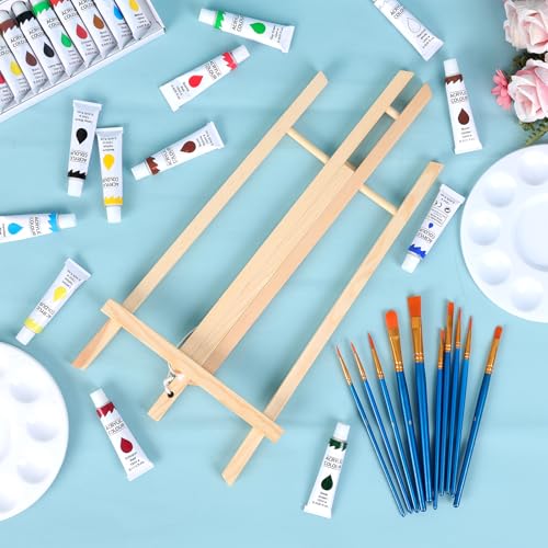 ESRICH 6 PCS 16in Wood Easels, Tabletop Easel for Painting Party | Paint Easel for Display Canvas, Photos, Display Tripod Holder Stand for Students Kids - style: 16"-6P
