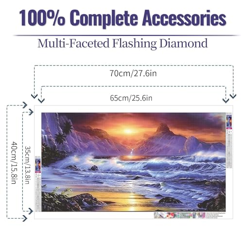 JATOK Large Diamond Art Kits for Adults, Full Round Drill Landscape 5D Diamond Painting Kits for Beginners, DIY Gem Art Crafts Picture for Gift Home Wall Decor, 40x70cm/15.7x27.5inch - color: Rust