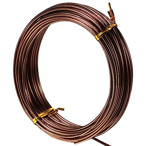 TecUnite 1 Roll Aluminum Wire for Jewelry Making, 10 M X 2 mm, Coffee - color: Coffee, size: 10000 mm x 2 mm