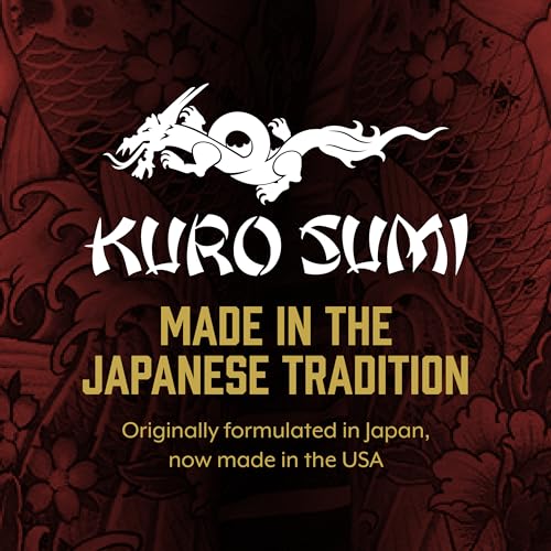 Kuro Sumi - Outlining Black Tattoo Ink - Professional Tattoo Ink & Tattoo Supplies for Outlining & Shading - Skin-Safe Permanent Tattooing - Vegan (6 oz) | Premium, long-lasting brown tattoo ink made in the USA. Smooth flow, reliable pigment, and vivid co