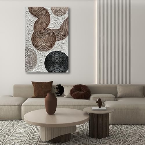NANKAI Art Grey and Dark Yellow Thick Texture Abstract Oil Painting Hand-Painted 3D Wall Art 45x30 inch Large Canvas Wall Decorative Art - color: Nkhb169