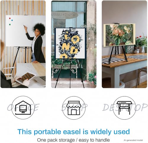 RRFTOK 21-66 Inch Adjustable Art Easel Stand for Painting and Sign, Black - style: 66B 1-Pack