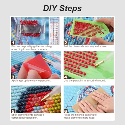 Anuver Diamond Painting Kits for Adults Dog, Round Diamond Art Kits for Beginners, 5D DIY Full Drill Crystal Gem Painting Kits for Home Wall Decor 12x12Inch, Animal