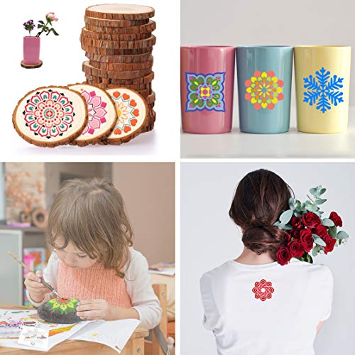 36 PCS Reusable Mandala Stencils for Painting Rocks Wood Canvas Fabric Glass Pottery Art Projects - color: Mandala