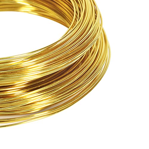 Tenn Well 165ft 18 Gauge Aluminum Wire Gold Bendable for Jewelry | Bendable wire for sculpting, modelling, floral making, beading, wire wrapping - color: Gold
