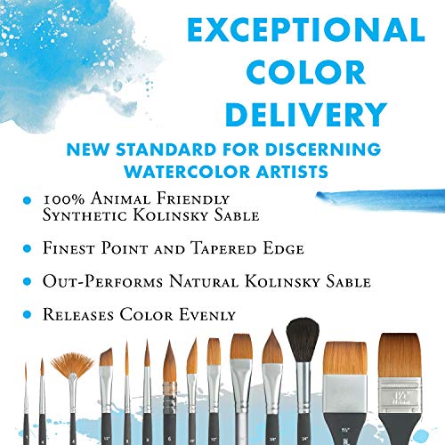Princeton Aqua Elite, Series 4850, Synthetic Kolinsky Watercolor Paint Brush,Stroke, 3/4 Inch - size: Size 3/4 inch