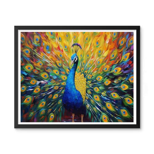 Natuyalo Peacock Paint by Numbers Kit for Adults - Animal Paint by Number on Canvas Without Frame, DIY Acrylic Painting for Ideal Gift Home Wall Decor (16x20 Inch) - color: ART-02