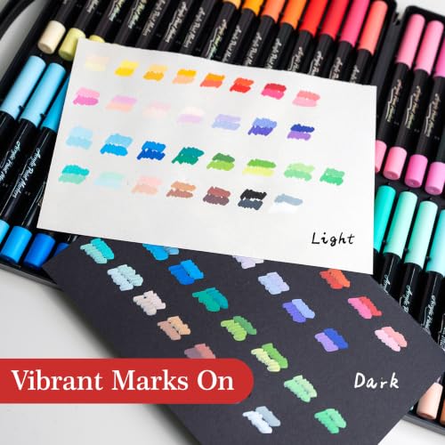 60 Colors Acrylic Paint Markers, Water-Based Paint Pens Brush Tip | School Supplies Large Capacity Coloring Markers for Rock,Wood,Fabric,Glass, Canvas,Ceramic,DIY Paint Markers 60pcs - size: 60 COLOR