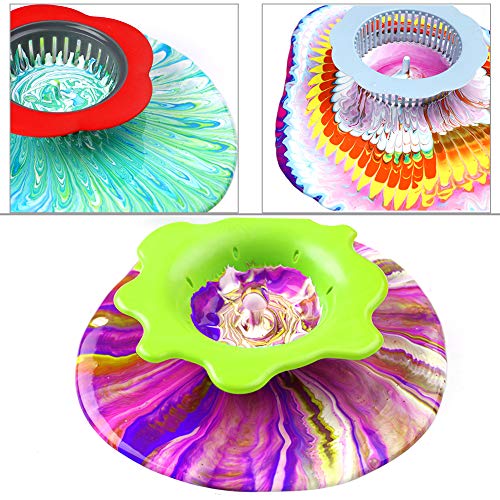 5P Acrylic Pouring Strainers Fluid Art Tools DIY Abstract Pour Painting | Silicone & Plastic Strainers With Unique Hole Patterns. Easy To Clean, Reusable for Acrylic Pouring And Flow Painting.
