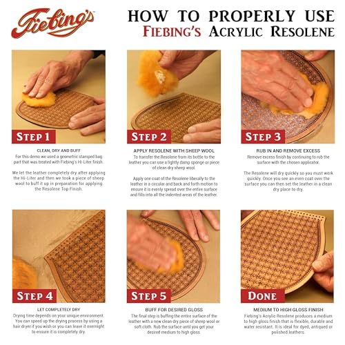 Fiebing's Acrylic Resolene (4 Ounce, Black) - Protective Acrylic Leather Finisher - Flexible, Water Resistant Top Coat for Dyed Boots, Couch, Purse - color: Black