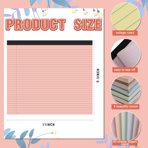 Lincia 6 Pcs Legal Pads Landscape Notebook, Cute Color - color: Cute Color