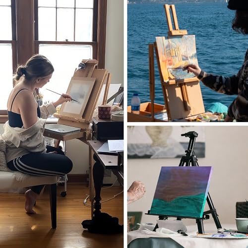 VISWIN Professional All-in-One Art Painting Kit with Beech Wood French Easel, 96 Acrylic, Watercolor & Oil Paint Set, Canvases, Painting Set with Supplies for Adults, Artists, Beginners