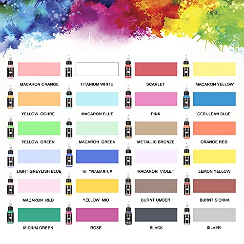 Airbrush Acrylic Paint Set 24 Colors for Models DIY