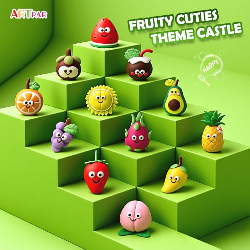 ARTPAR Air Dry Clay Kit for Kids - 12 Fruit DIY Modeling Magic Clay Sets - color: Green Fruit Kit
