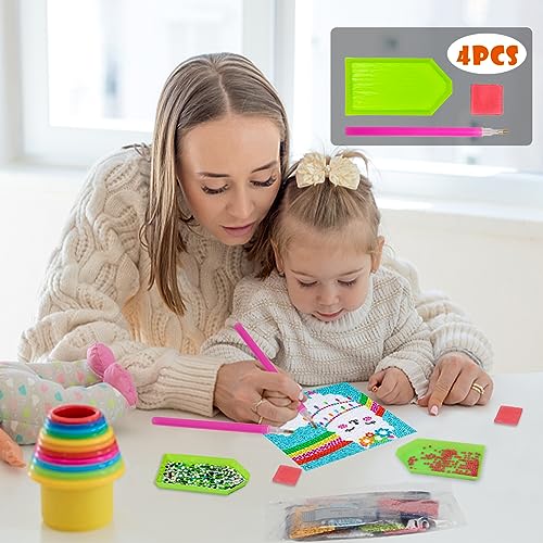 Labeol Diamond Art Kits for Kids Crafts for Girls Ages 6-8-10-12 Easy to DIY Creative Diamond Art Sticker Craft by Numbers Kits for Kids and Adult Beginners (4 Pack Dream) - style: 4 pack Dream