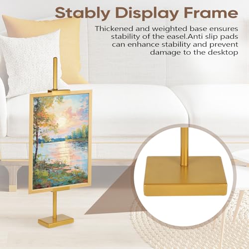 18'' Adjustable Tabletop Easel Stand, Gold Easel for Display - color: Gold, size: 18inch