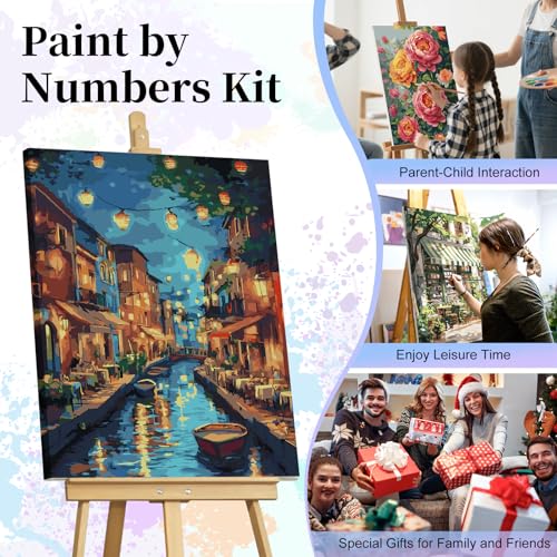 Paint by Numbers Kit for Adults, Venice Night Number Painting Canvas Kit - color: Venice-1