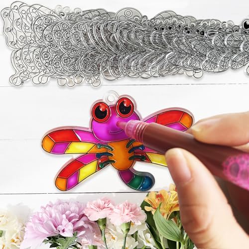 30 Set Spring Flower Butterfly Suncatcher Craft Kits, Spring Floral Crafts | Flower crafts for spring and summer, Easter parties, floral decor, butterfly themes, sunny windows, seasonal art projects - style: Flower
