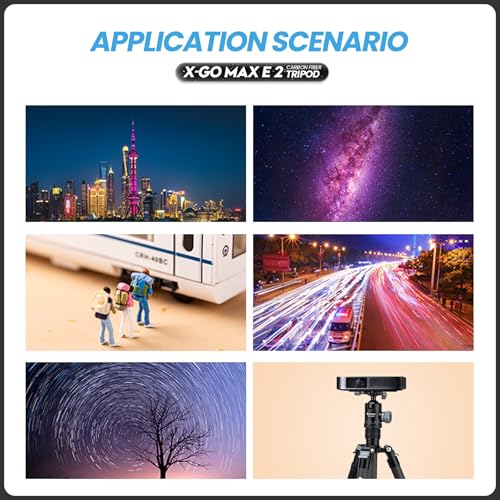 Fotopro 68" Carbon Fiber Travel Tripod, Heavy Duty Camera Tripod with Ball Head, Detachable Monopod with Quick Release Plate and Bag, Load up to 12KG/26lbs - color: Black, size: 68" Max (Carbon Fiber)