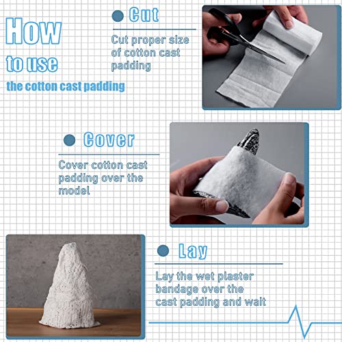Treela 24 Rolls Cotton Cast Padding Individually Wrapped,4 Inch x 8.9 Ft | Soft Undercast for Plaster Casts, Pet Bandages, Halloween Mummy Decor, Mask Making, Art Projects, Comfortable Wrap - size: 4 Inch x 8.9 ft