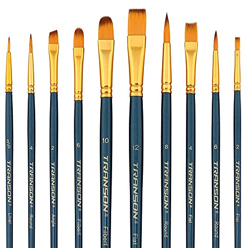 Transon 20pcs Bulk Artist Painting Brush Set for Acrylic Watercolor Gouache Hobby Craft Face Rock Painting Green Black - color: Green Black